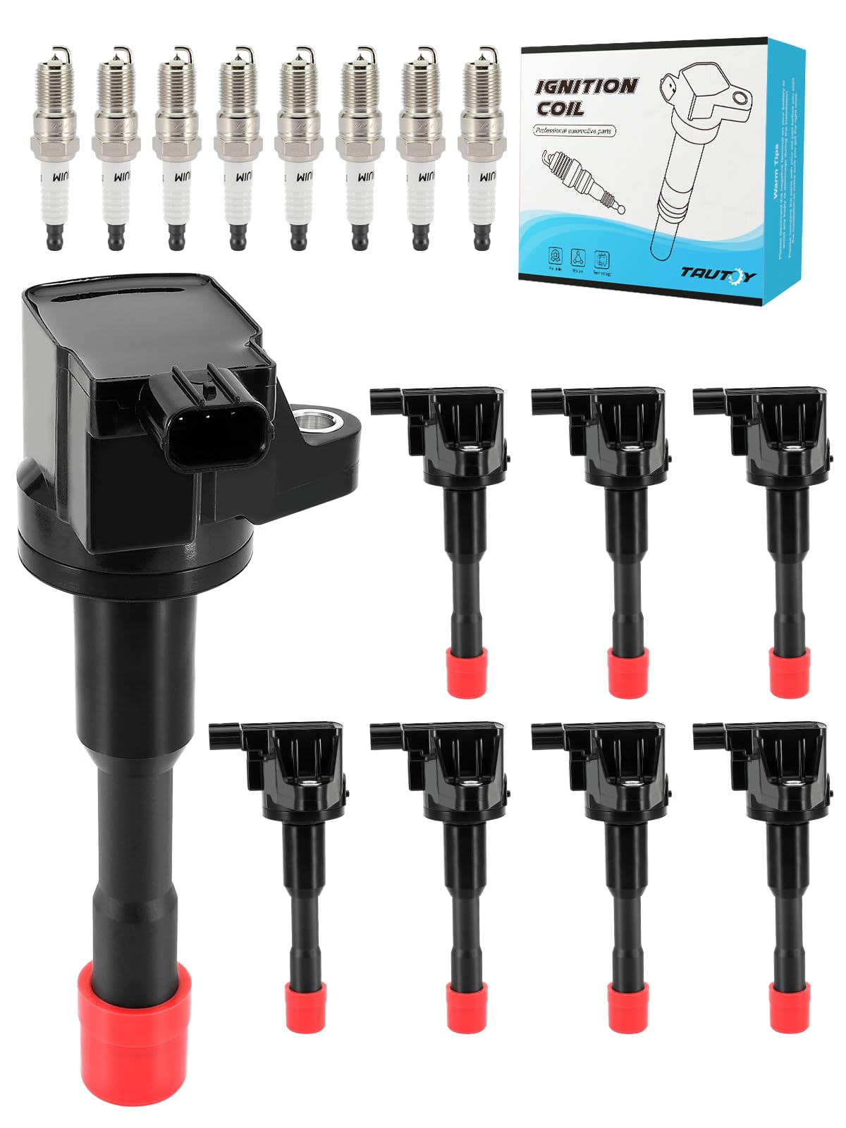 Photo 1 of TAUTOY Set of 8 UF374 Ignition Coil Pack & Spark Plugs (1.3L ONLY) For Honda Civic 2006 2007 2008 2009 2010 2011,#C1408 5C1405 UF-374 GN10248 C-688 52-1755 IC504 30521-PWA-003(only 6)