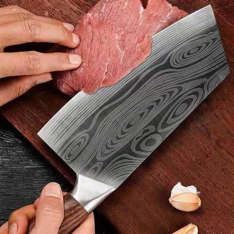 DAXXIN Meat Cleaver,Cleaver Knife, Laser-etched Patterned Meat Cleaver, Multi-purpose Kitchen Slicing Knife, Professional Chef's Knives Sharp Fish Filleting Knives