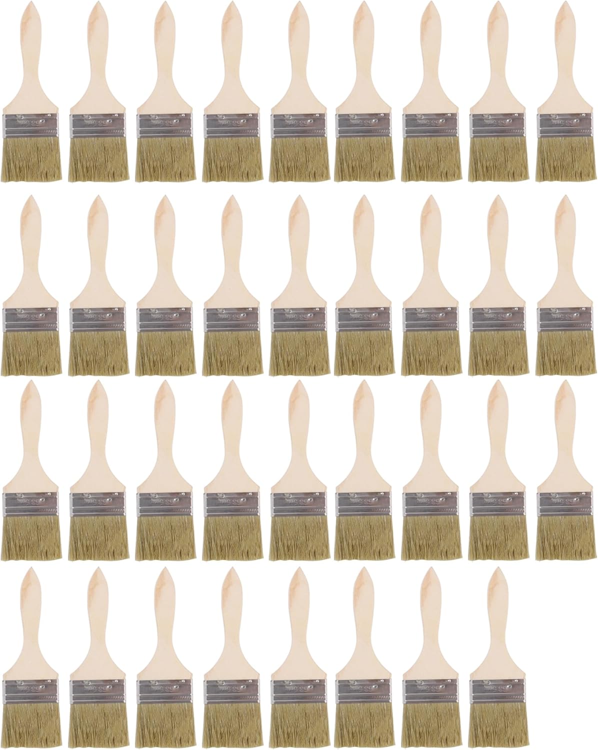 Chip Paint Brush 2.5" Flat Craft Paint Brushes w/Wooden Handle Pack of 35