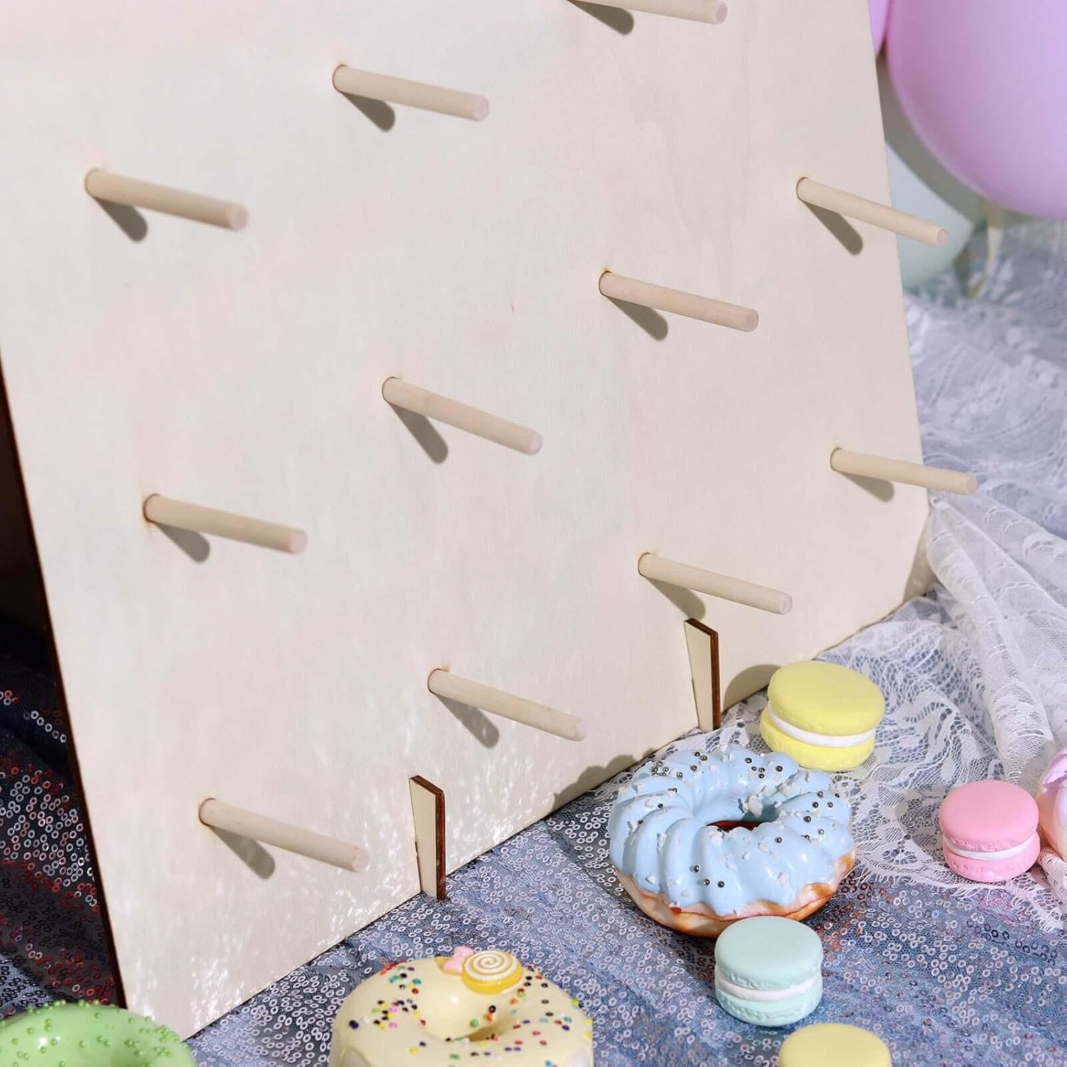 Efavormart 19" | Donut Bar Wall Display Stand Rectangle Detachable Board Dessert Holder for Wedding Party
