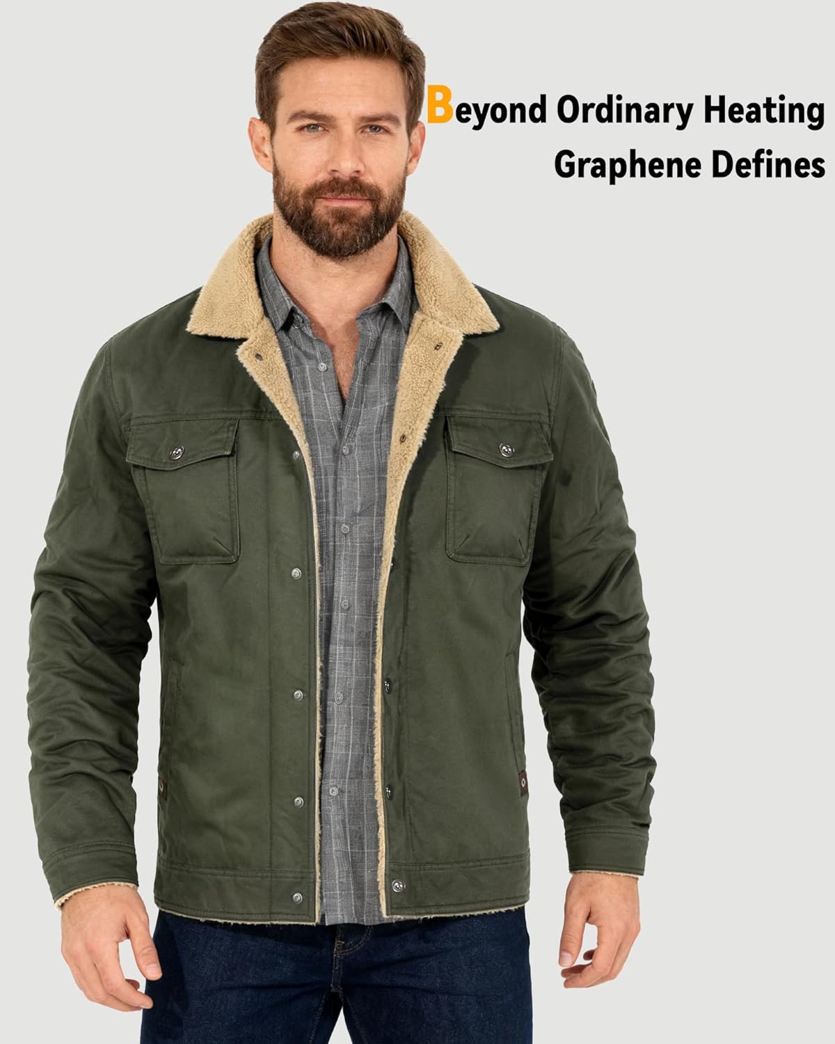 Wulcea Graphene Heated Jacket for Men 12V Fast Charge 18400mAh Large Capacity - Image 5