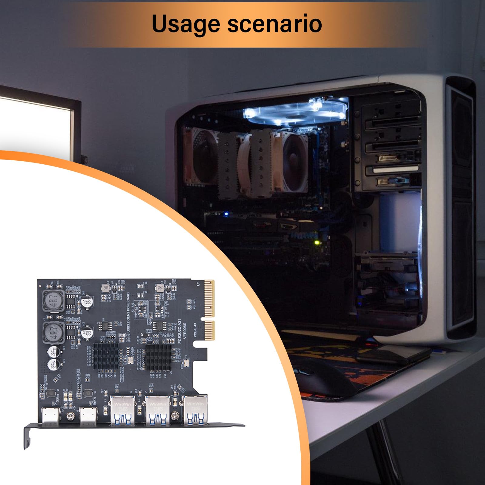 5 Port PCIExpress A USB3.0 Scheda di Espansione Ad Alta Velocità 10Gbps Adattatore di Trasferimento Veloce ASM3142 E VL822 Chip Desktop Computer Accessorio