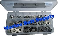 Vista 2 de Kit surtido de arandelas planas de acero inoxidable tipo 316 Marine Bolt Supply 6-116233