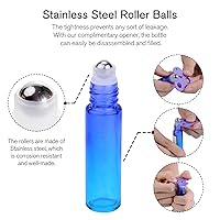 Vista 2 de PrettyCare Paquete de 60 botellas de rodillo de aceite esencial de 0.3 fl oz con bola de rodillo de acero inoxidable – a granel recargable a prueba