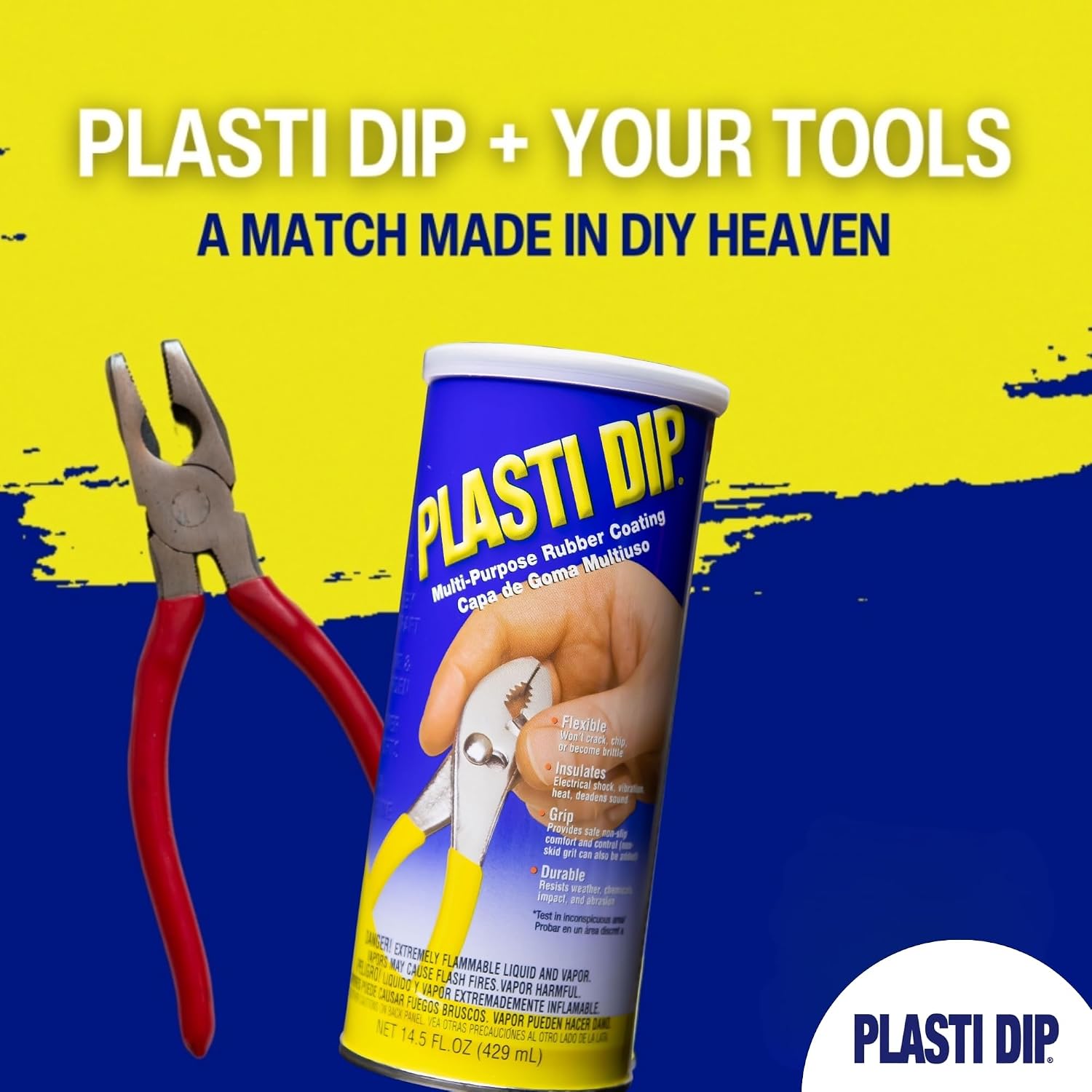 Plasti Dip Original Red Dip Can 14.5 oz 6 Pack, Multi-Purpose Air-Dry Rubber Coating, Peelable Flexible Protective Finish for Tool Handles, Household Objects, Workbench Use & DIY Projects