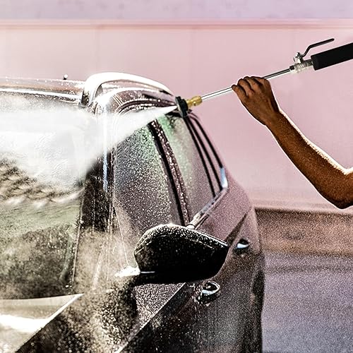 Miniatura 5 de Varita de alta presión para lavadora de potencia, accesorio de boquilla de manguera de 18 pulgadas, color negro, varita de riego de jardín Hydro Jet