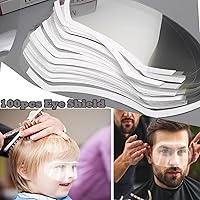 Vista 2 de 100 piezas de protector facial y ocular para ducha después de la cirugía, protector ocular transparente desechable de plástico para ducha, protector