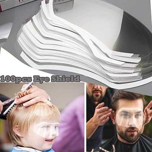 Miniatura 2 de 100 protectores faciales de ducha para ojos después de cirugía, protector de ojos desechable de plástico transparente para ducharse, laca para corte