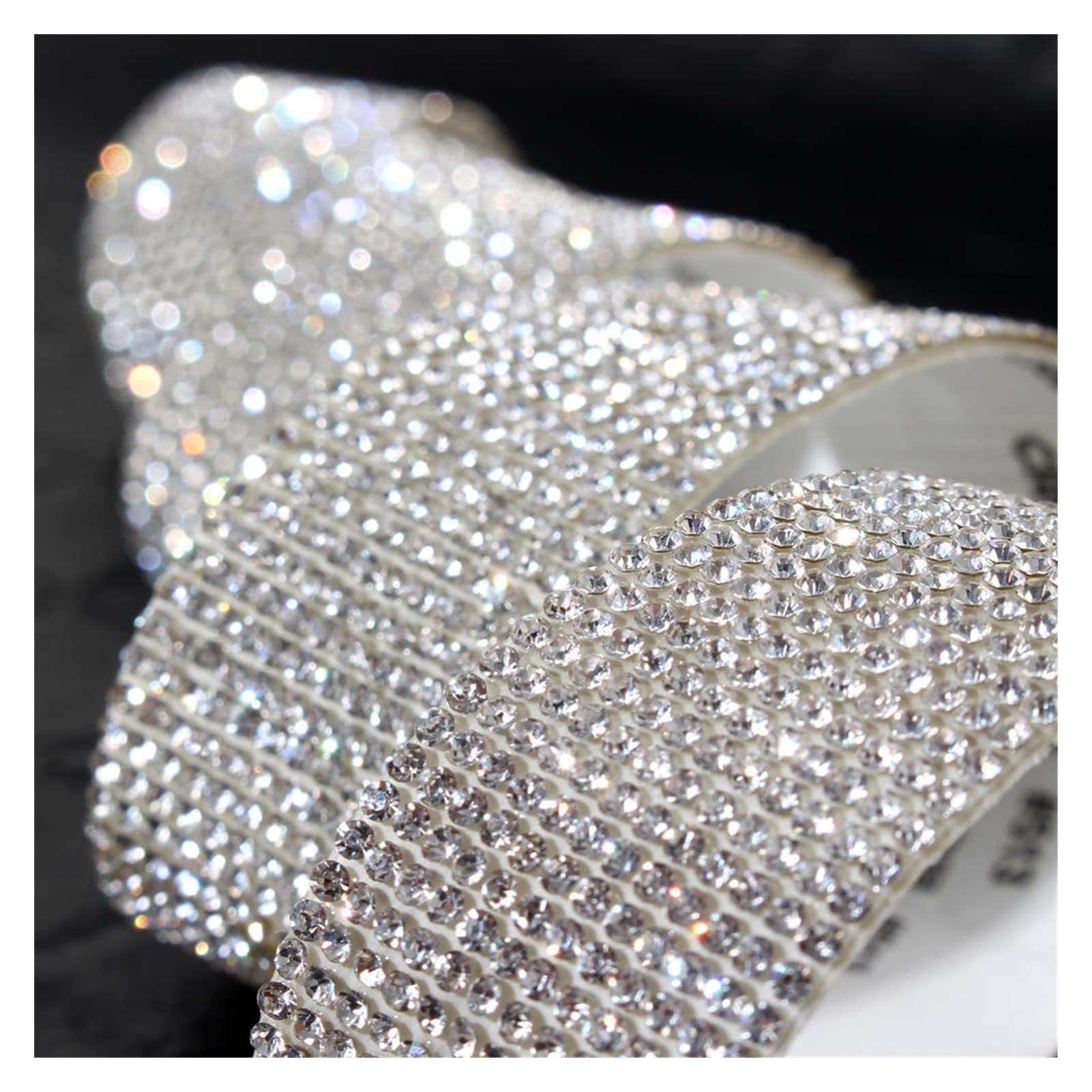Pegatina de diamantes de imitación de cristal autoadhesiva de 2 yardas, cinta de diamante, pegatina de bricolaje, diamantes de imitación para manualidades, decoración de bricolaje para regalo, fabri