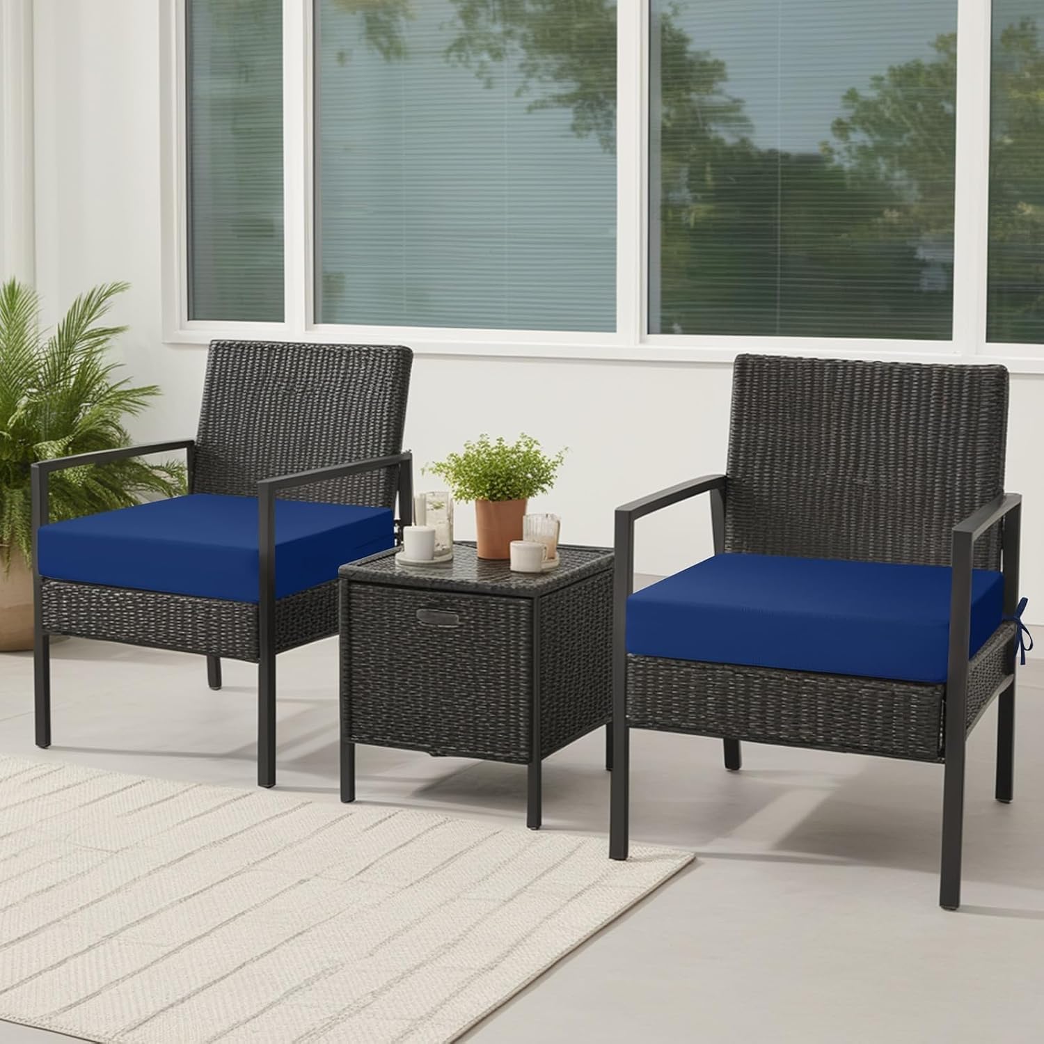 uyeoco Cuscino Della Sedia da Pranzo/Cucina/Giardino/Esterno, Quadrato, 40x40/45x45/50x50, Cuscino Da Divano, Impermeabile Cuscino Per Seduta, Copertura Rimovibile(Beige,50x50x8cm)