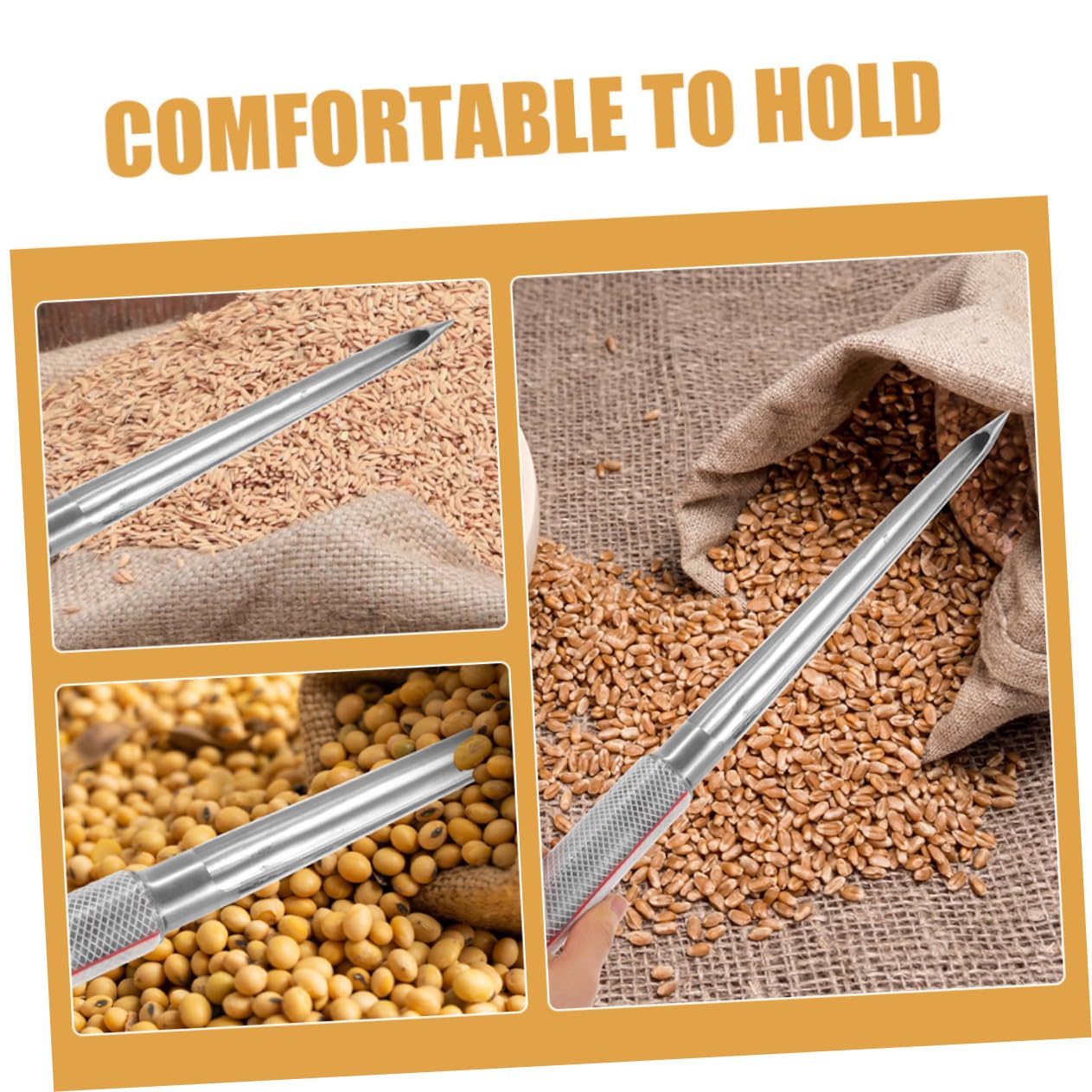 SOLUSTRE Campionatore Asta Sonda Acciaio Inossidabile e Cereali in Portatile per Resistente alla Ruggine Semplice da Usare Agricoltura e Lavorazione del Cibo