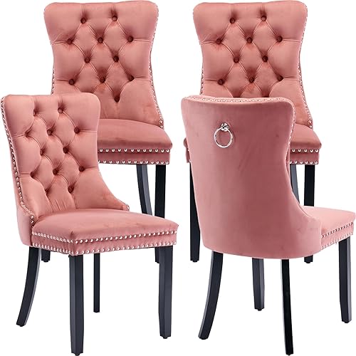 Miniatura 7 de ODUSE-DAILY Beige Velvet Dining Chairs Set of 6 Kitchen  Dining Room Chairs Set of 6 Tufted Dining Chairs Velvet Upholstered Dining Chairs Solid