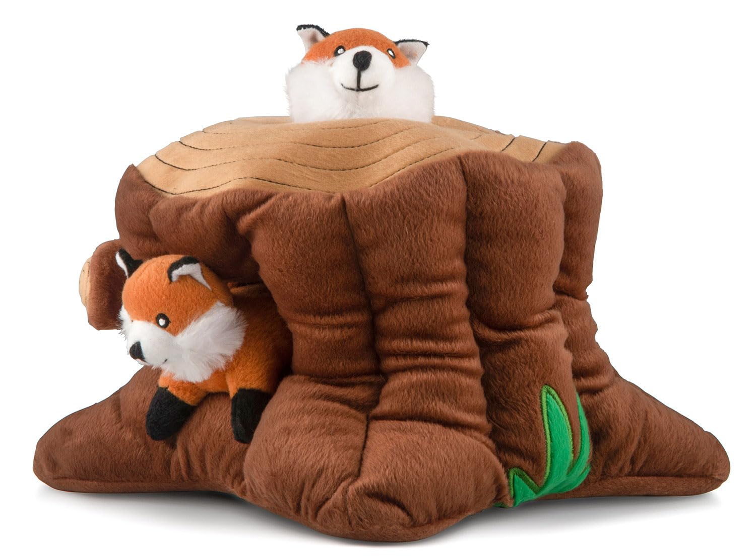 ZippyPaws Woodland Friends Burrow Interactive Dog Toys - Hide and Seek Dog Toys and Puppy Toys, Colorful Squeaky Dog Toys, and Plush Dog Puzzles, Fox Stump โ image 1