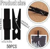 Vista 2 de 50 clips de presión para tablón de anuncios, pasadores de madera con clips, clips de cubículo, clip de pared, accesorios de cubículo para paneles