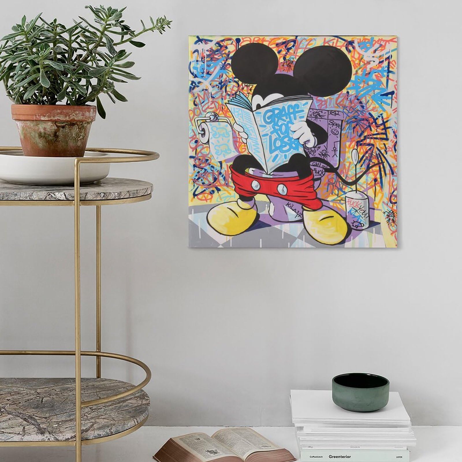 Amazon.co.jp: BANKSYバンクシー《トイレのミッキー》絵画