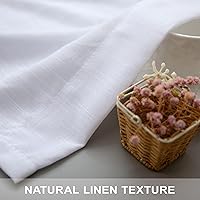 Vista 24 de Orange Linen Curtains 72 Inch Length for Living Room 2 Panels Set Back Tab Loop Pocket Semi Sheer Copper Brown Burnt Orange Curtains for Bedroom