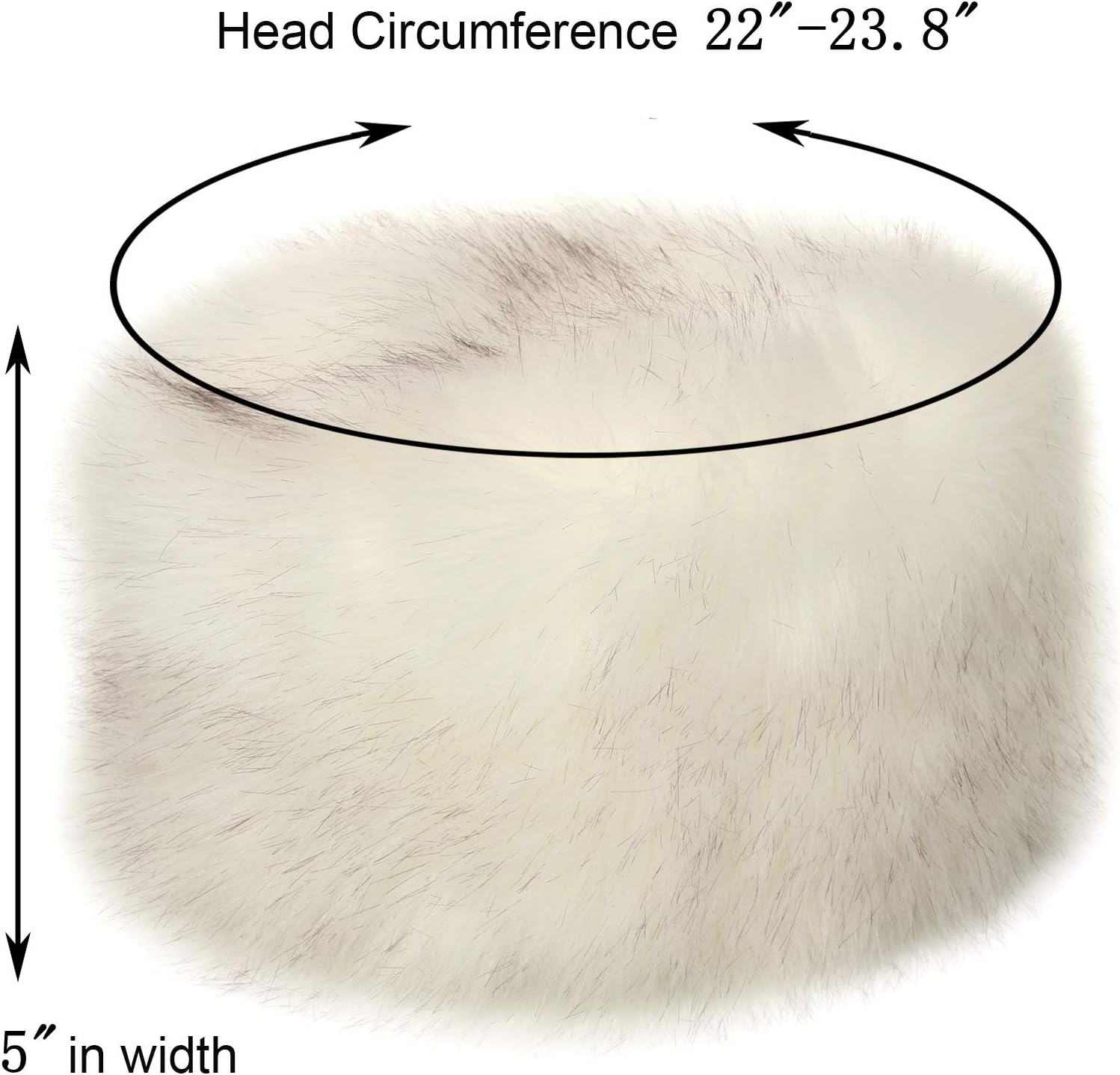LA CARRIE Women's Faux Fur Hat for Winter with Stretch Cossack Russian Style White Warm Cap - Image 3