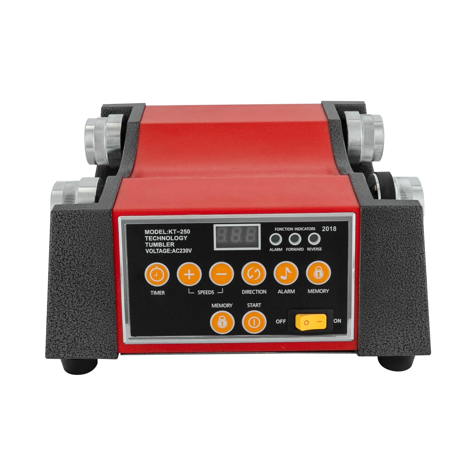 Polisseur de Bijoux 220V 1800W Machine à polir à Tambour en Affichage Numérique,Minutage,pour Polissage Meulage Grossier,Meulage Fin,L'élimination Taches Noires et L'éclaircissement 29X27X12CM