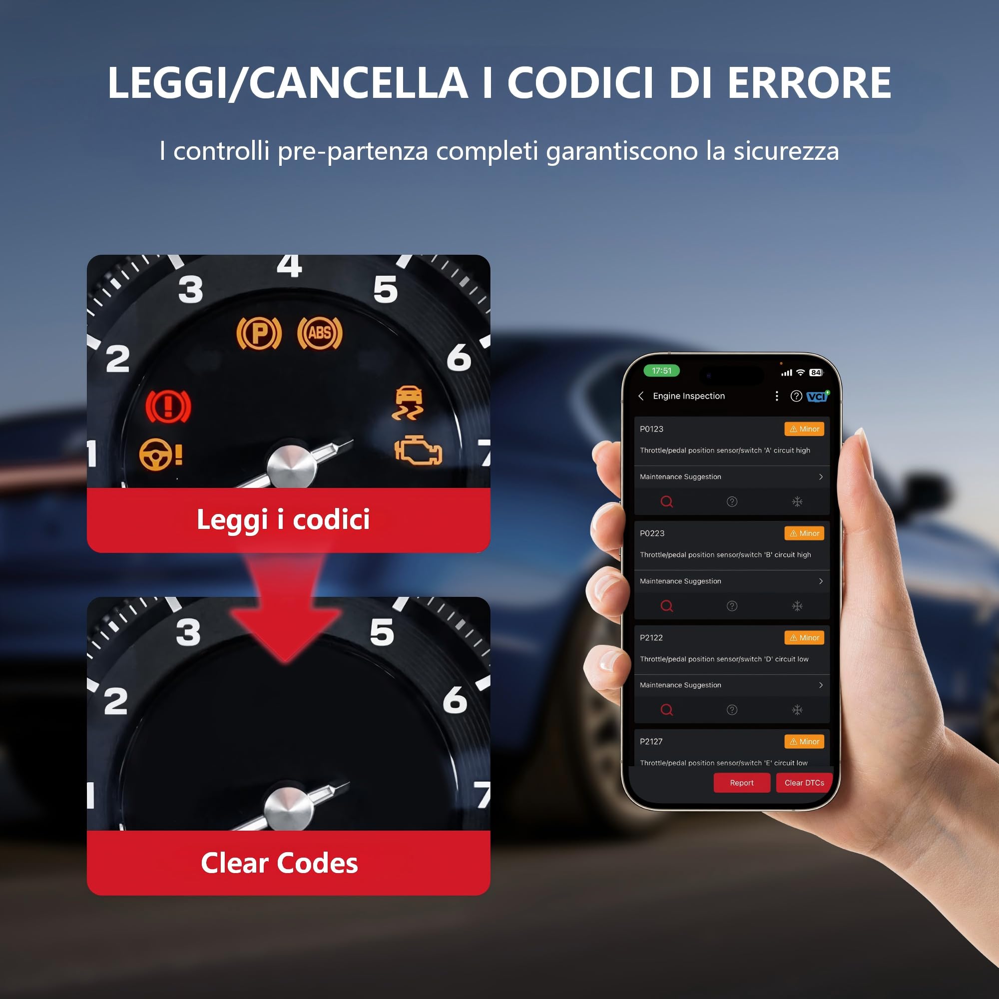 GOOLOO DEEPSCAN DS100 Strumento di Diagnosi OBD2 Completa con Bluetooth, Lettore di Codici per Auto, Guida alla Riparazione, Reset Oil/Throttle/EPB/TPMS/BMS/DPF, Compatibile con iOS e Android