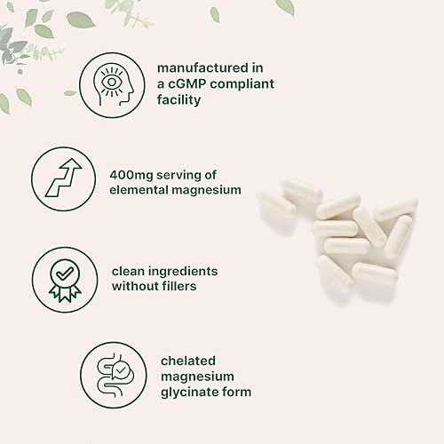 Miniatura 4 de Micro Ingredients Glicinato de magnesio puro 400 mg por porción, 240 cápsulas | Suplementos minerales quelados con forma elemental | Sin OMG, sin