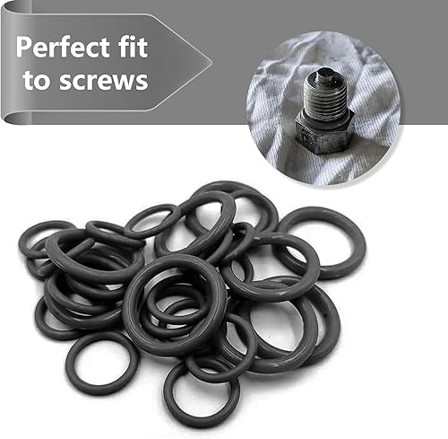 Miniatura 5 de 100 anillos de sellado para automóvil, impermeable, de goma de nitrilo suave, repuesto para automóvil, tapón de drenaje de aceite universal duradero