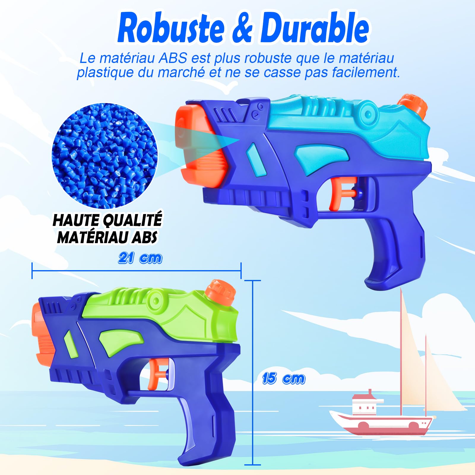 (Pack de 2) Pistolas de Agua para Niños, Pistolas de Agua con Gatillo para Piscina al Aire Libre, Mejores Juguetes de Verano para Niños y Niñas, Juguetes de Entrenamiento para Perros y Gatos