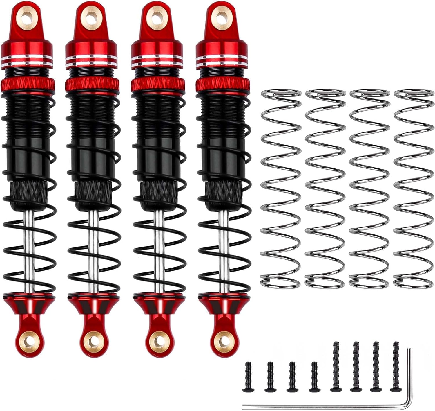 59mm Shocks Long Threaded Aluminium Shock Absorber Front Rear Oil Filled Damper for TRX4M TRX4MT 1/18 RC Crawler Upgrade Parts(Color 3)
