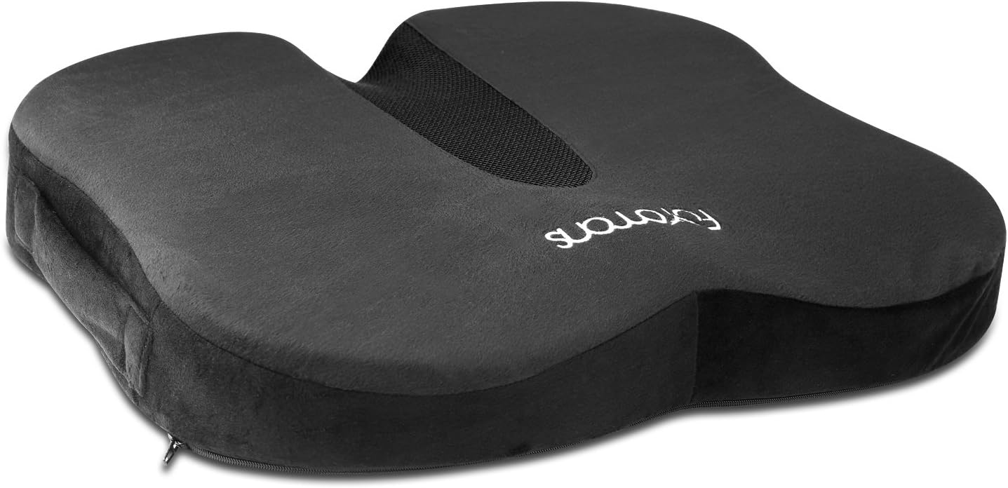 Black Seat Cushion Washable Butterfly Seat Cushion for Back Sciatica Pain Relief, Use in Car Seat Office Chair