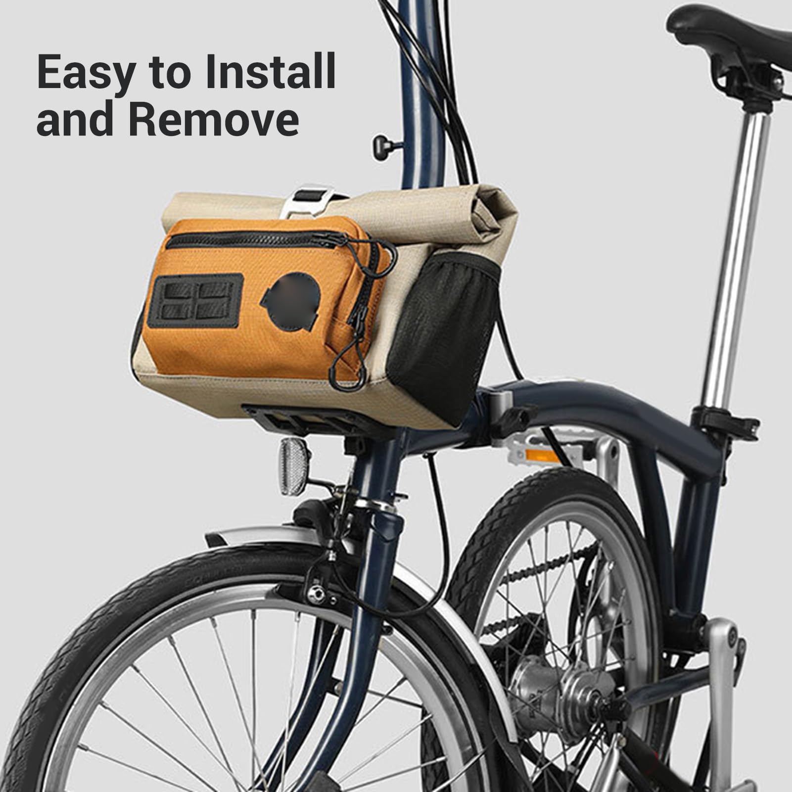 Sac de Guidon, Sac Avant de Vélo Pliant, de Rangement de Housse de Pluie à Bandoulière avec Un Design Compact, Idéal pour Le Cyclisme adapté pour (Kaki)