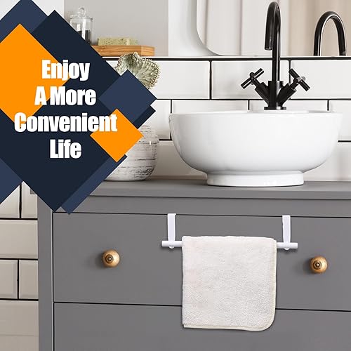 Miniatura 6 de Paquete de 2 toalleros para gabinete, toallero de acero sobre puerta, moderno sobre el gabinete, toallero, soporte para barra de toallas,