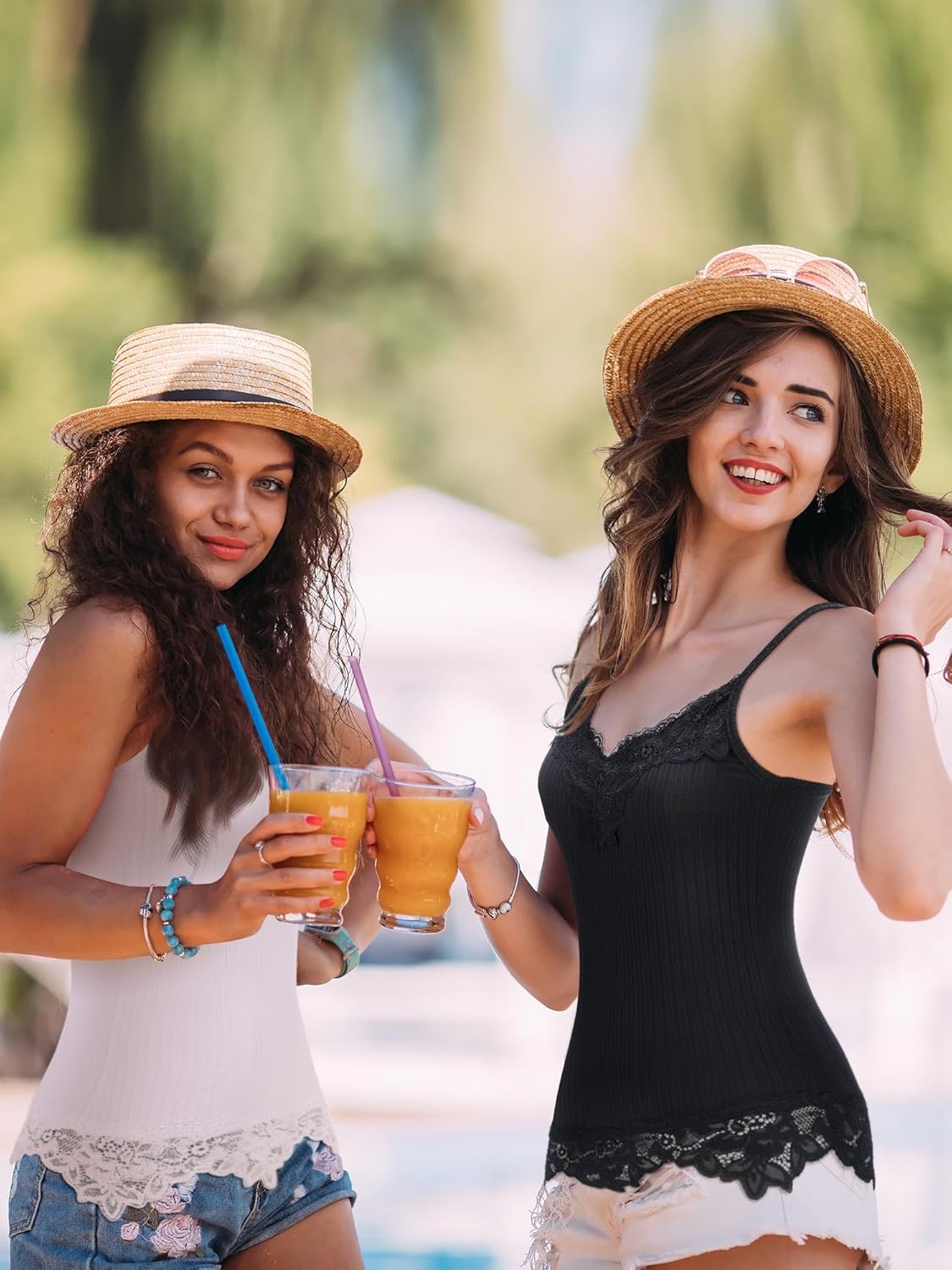 Women's Long Lace Tank Tops lace Camisole Patchwork Tops for Women - Image 3