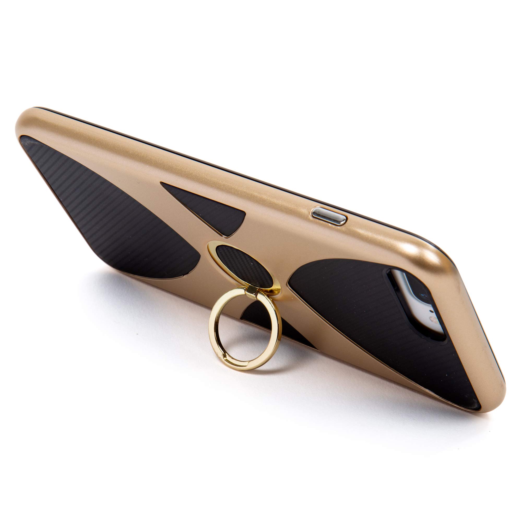 iFocus ElectronicsHeavy Duty Stylish Apple iPhone 7 Case with Alloy Ring, 7.75 inches, Gold