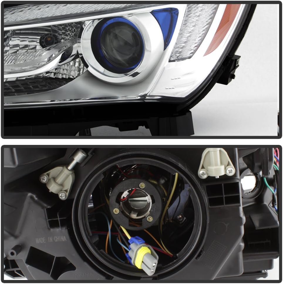 ACANII - For [Halogen Model] 2014 2015 2016 Buick LaCrosse LED Tube Projector Headlight Headlamp Assembly Driver Side