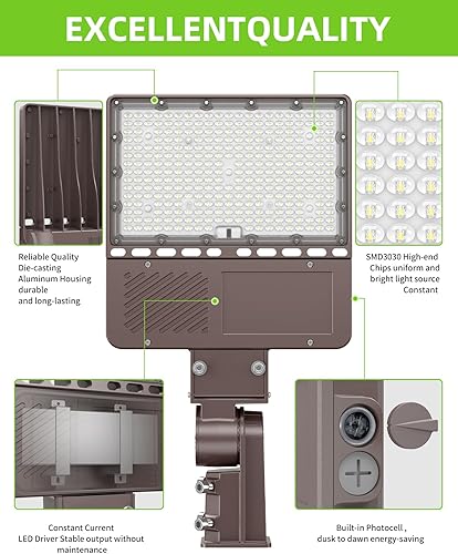 Miniatura 9 de Luz LED para estacionamiento con certificación UL, 150 W, 120 W, 90 W, ajustable, con fotocélula de 22500 lm, caja de zapatos, luces de inundación,