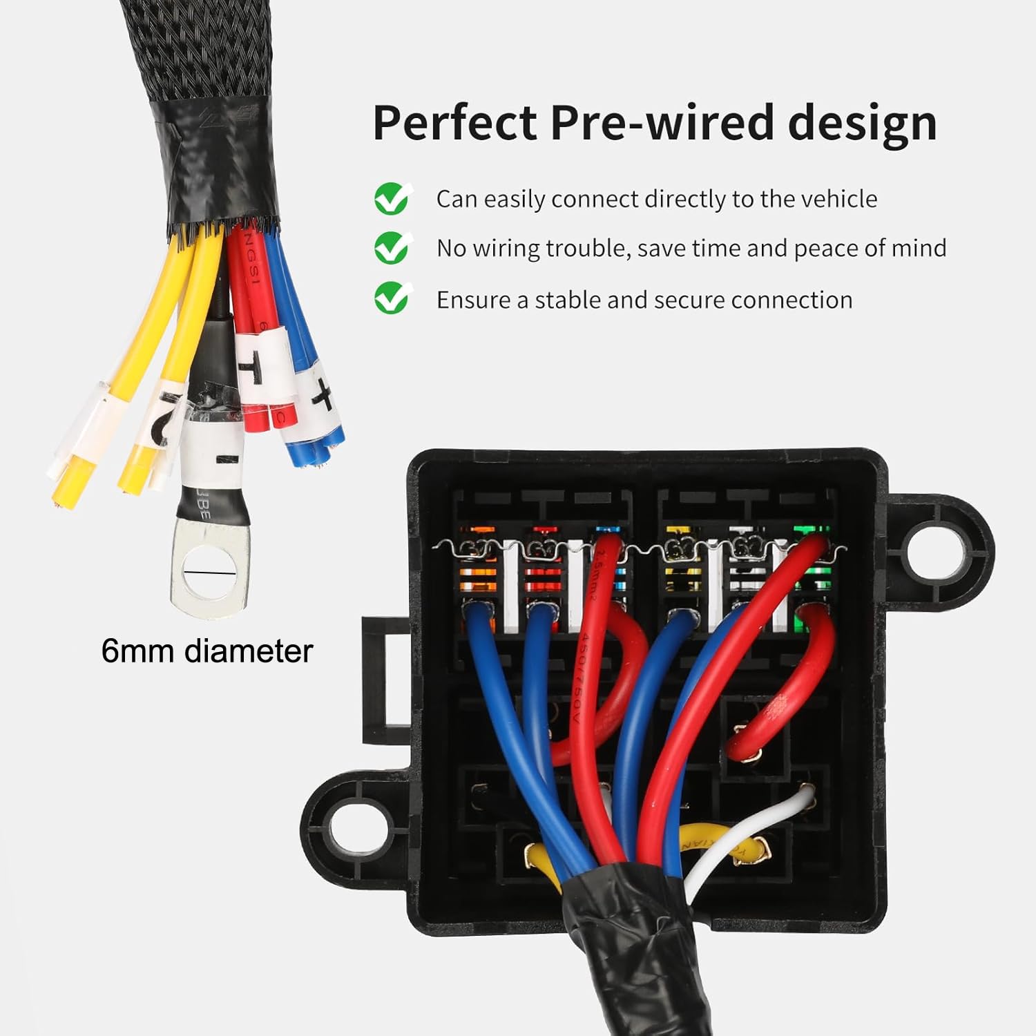 Greluma Scatola relè fusibile precablata con 2 relè DC12V 4 pin 80A e 6 fusibili ATC ATO, blocco fusibile universale impermeabile per auto, camion, barca, camper e veicoli marini.