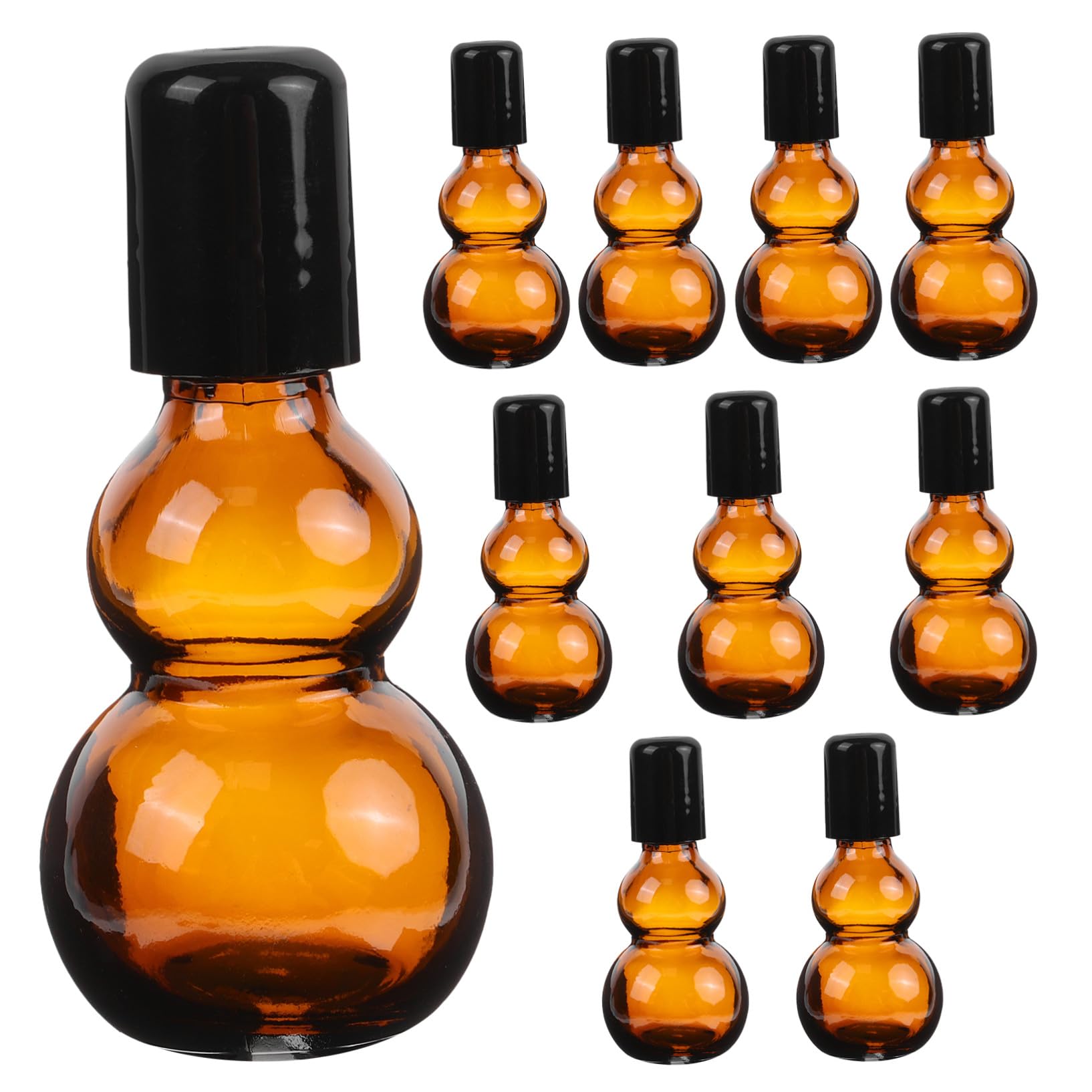 10 Pezzi Bottiglie in Vetro Marrone da 30ml, Flaconi Vuoti Ricaricabili per Oli Essenziali Design Delicato, Leggeri per Casa e Salone di Bellezza