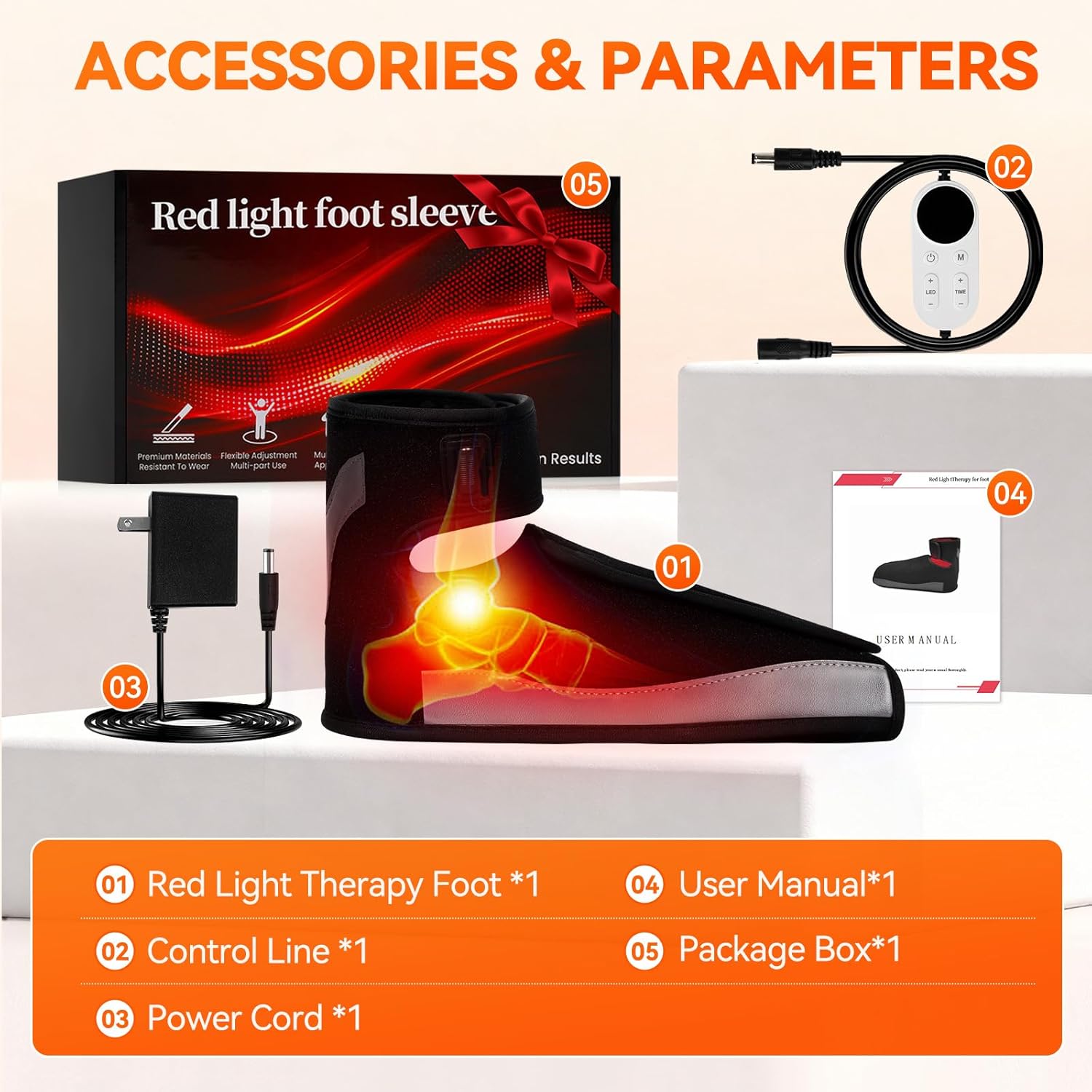 Red Light Therapy for Feet, Infrared Light Therapy Feet Wrap with 660nm 850nm Near Infrared, 5 Adjustable Brightness Timer, 3 Modes for Foot Ankle Heel, Up to Foot Size 12, Gift for Women Men - Image 8