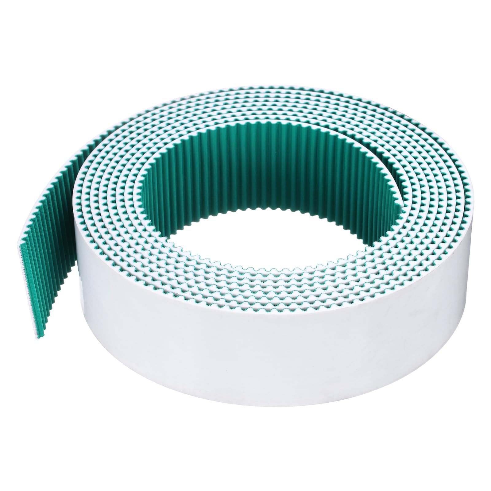sourcing map S5M Courroie de distribution à extrémité ouverte, 50 mm de large x 4 m de long, pas de 5 mm de long, fils d'acier à l'intérieur de la courroie synchrone et enveloppés avec un chiffon vert
