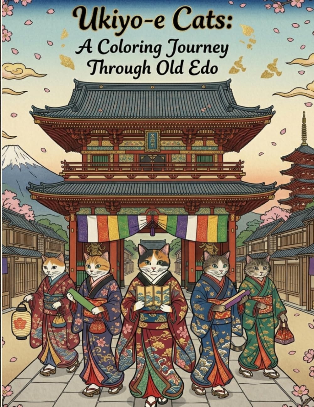 Ukiyo-e Cats: A Coloring Journey Through Old Edo: Japanese Art / Mindfulness / Woodblock Print / Ukiyo-e / Ukiyo-e Cats