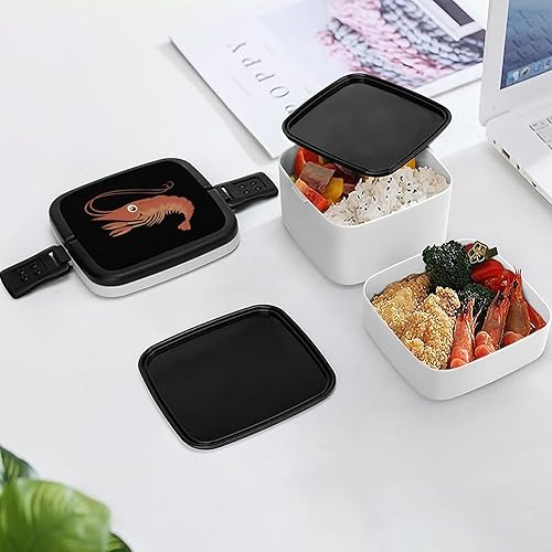 Miniatura 7 de Linda caja Bento de langosta roja para adultos, lonchera de doble capa, contenedor de almuerzo para trabajo y campamento