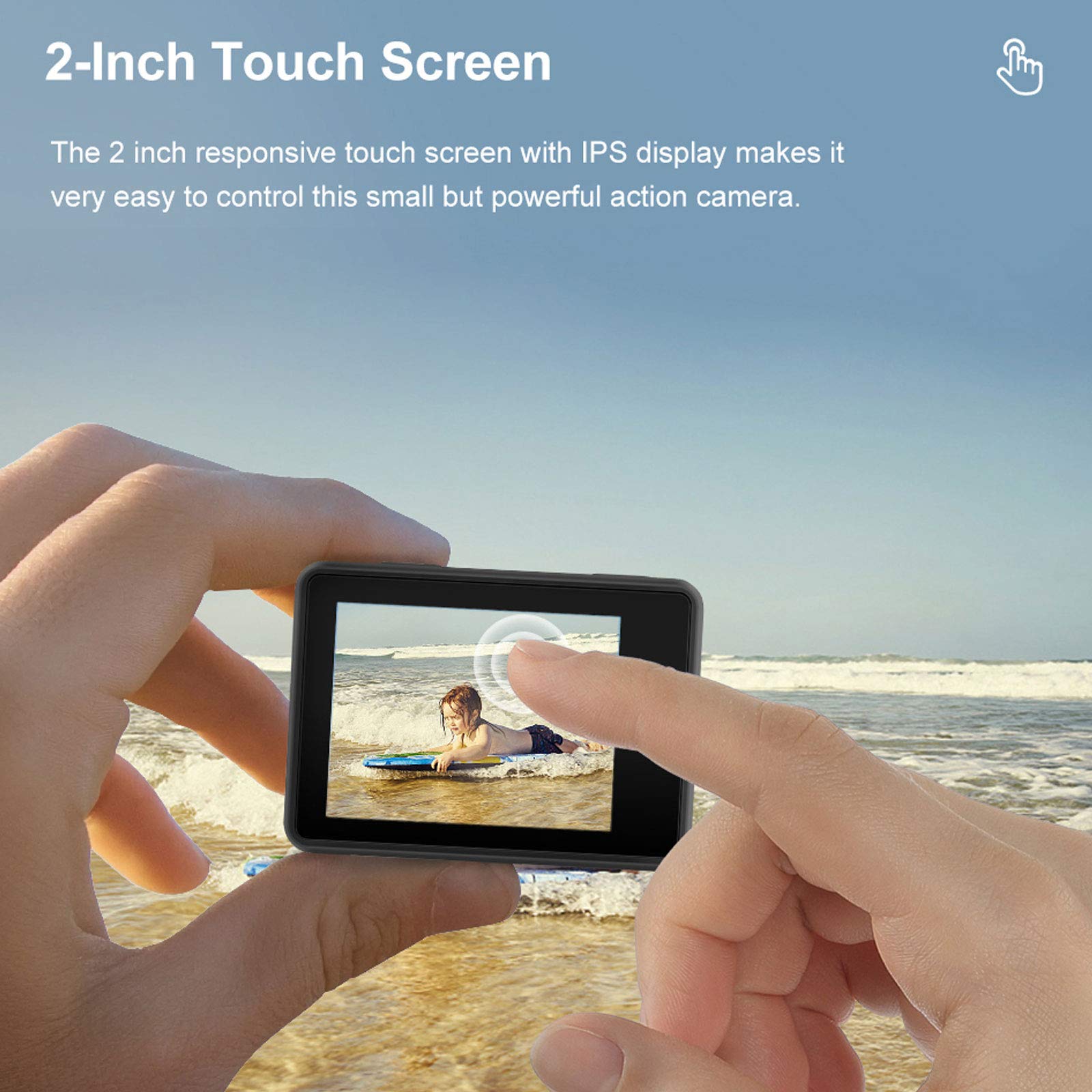 Fotocamera Subacquea Macchina Fotografica Subacquea Touch Screen con Doppio Schermo 4K Fotocamera Subacquea Digitale Impermeabile con Telecomando Wireless per 30 M Sott'Acqua