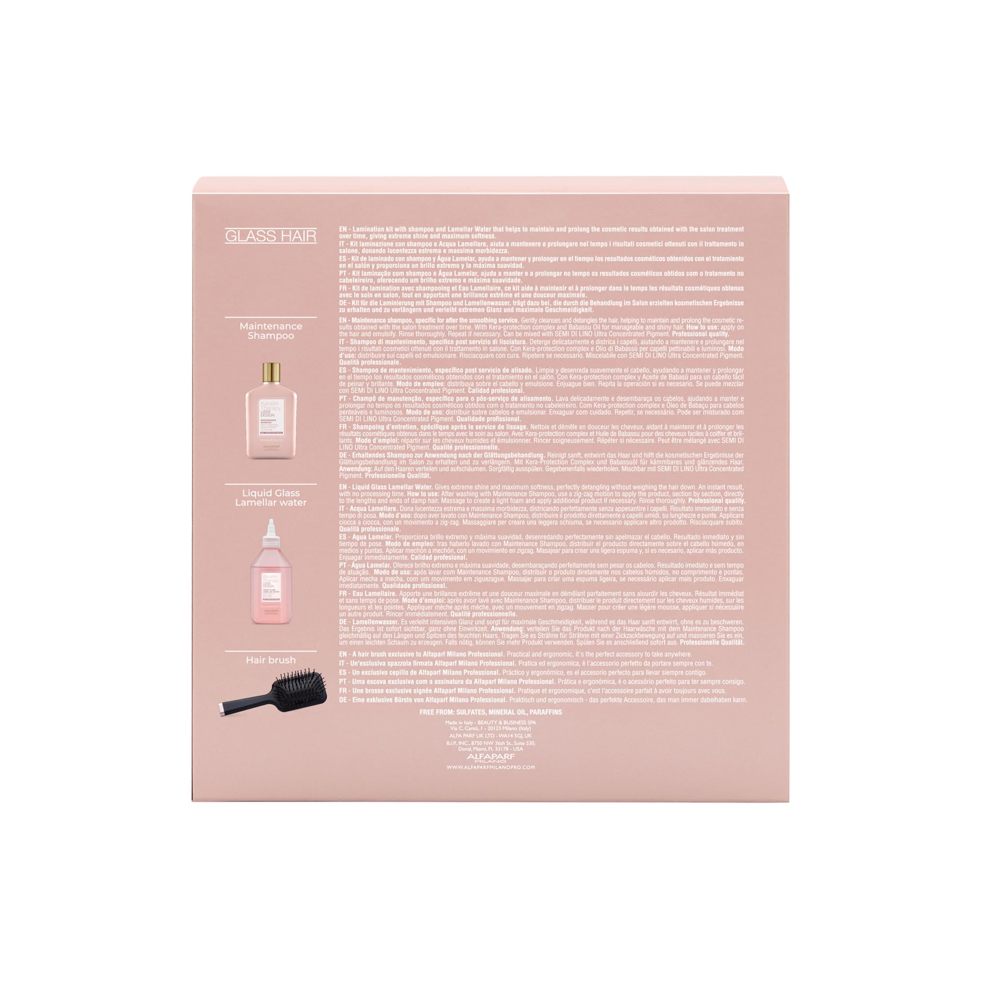 Alfaparf Milano Professional Keratin Therapy Lisse Design Glass Hair Kit