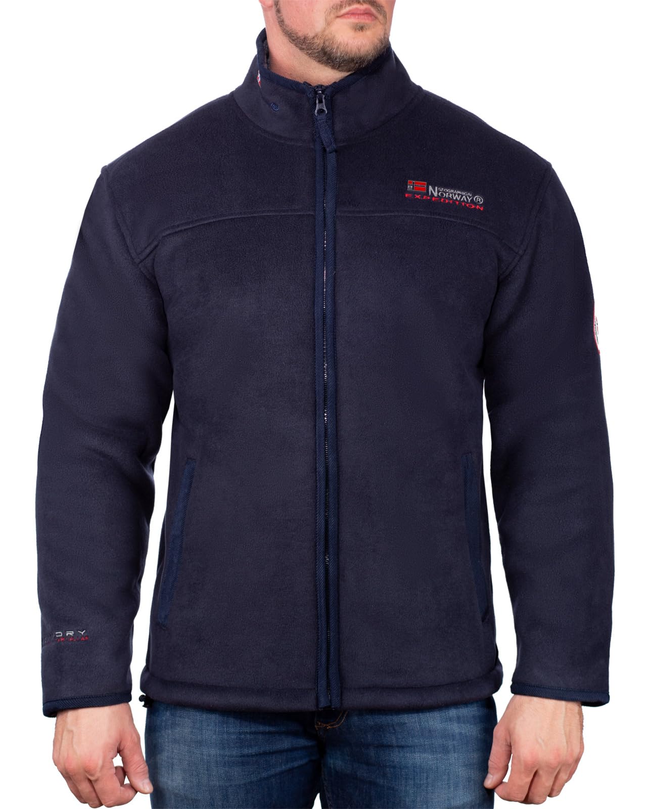 Geographical Norway Męska kurtka polarowa model 24 Navy S, Granatowy - 24, S