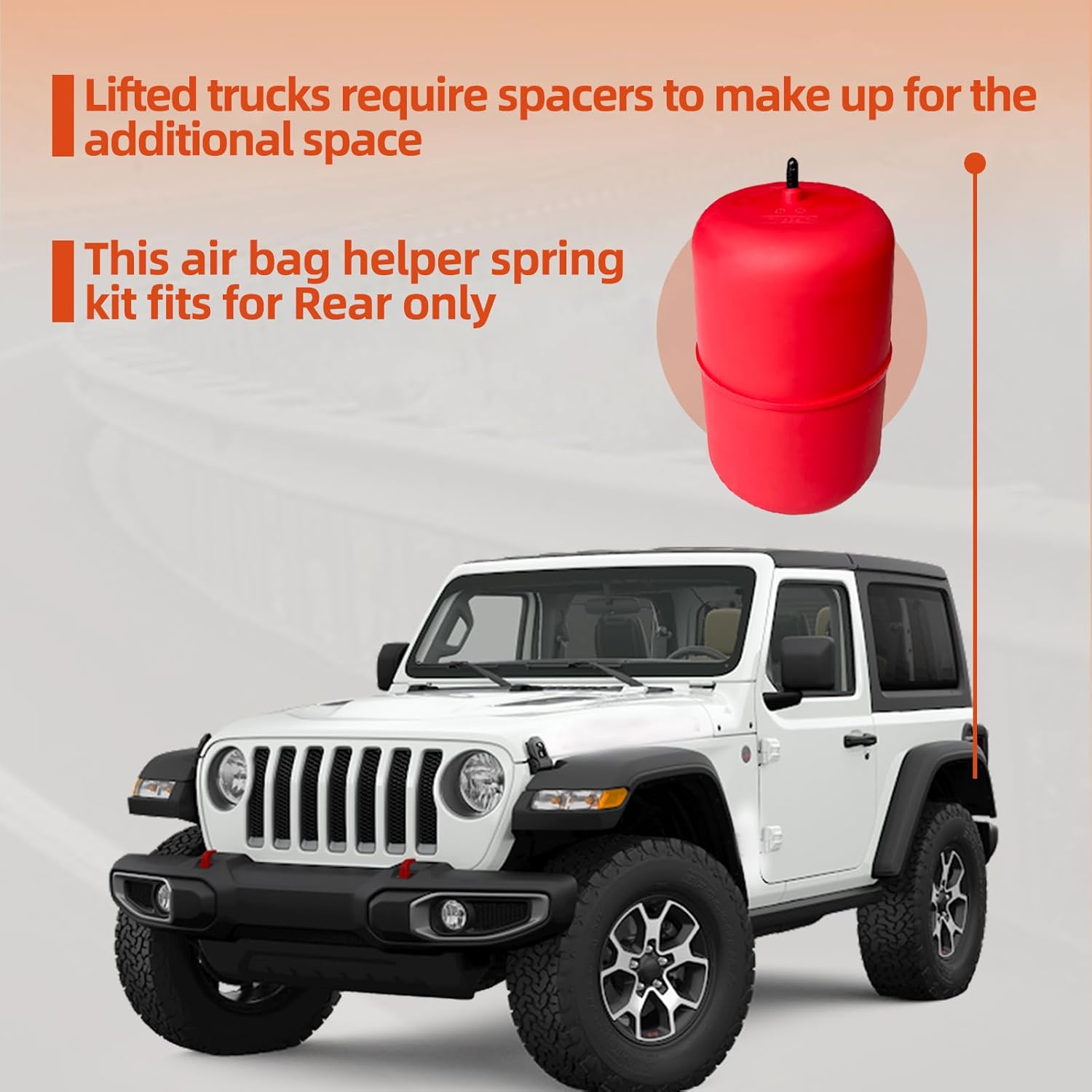 Air Spring Bag Suspension Kit Compatible with Jeep 2007-2017 Wrangler 2018 Wrangler JK Chassis Only OEM Number Replace 60817 Up to 1,000 lbs