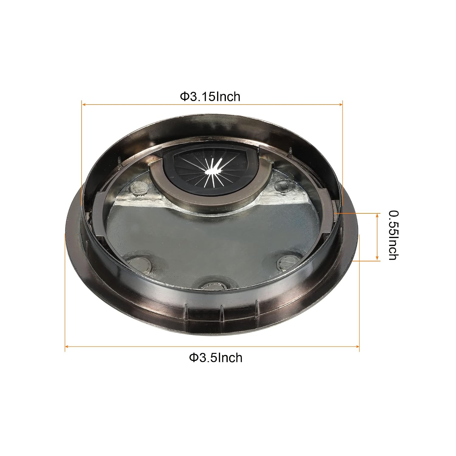 YOKIVE Desk Cable Hole Cover, Zinc Alloy Cord Raceway Great for Office, Home, Daily Use (80mm, Bronze)