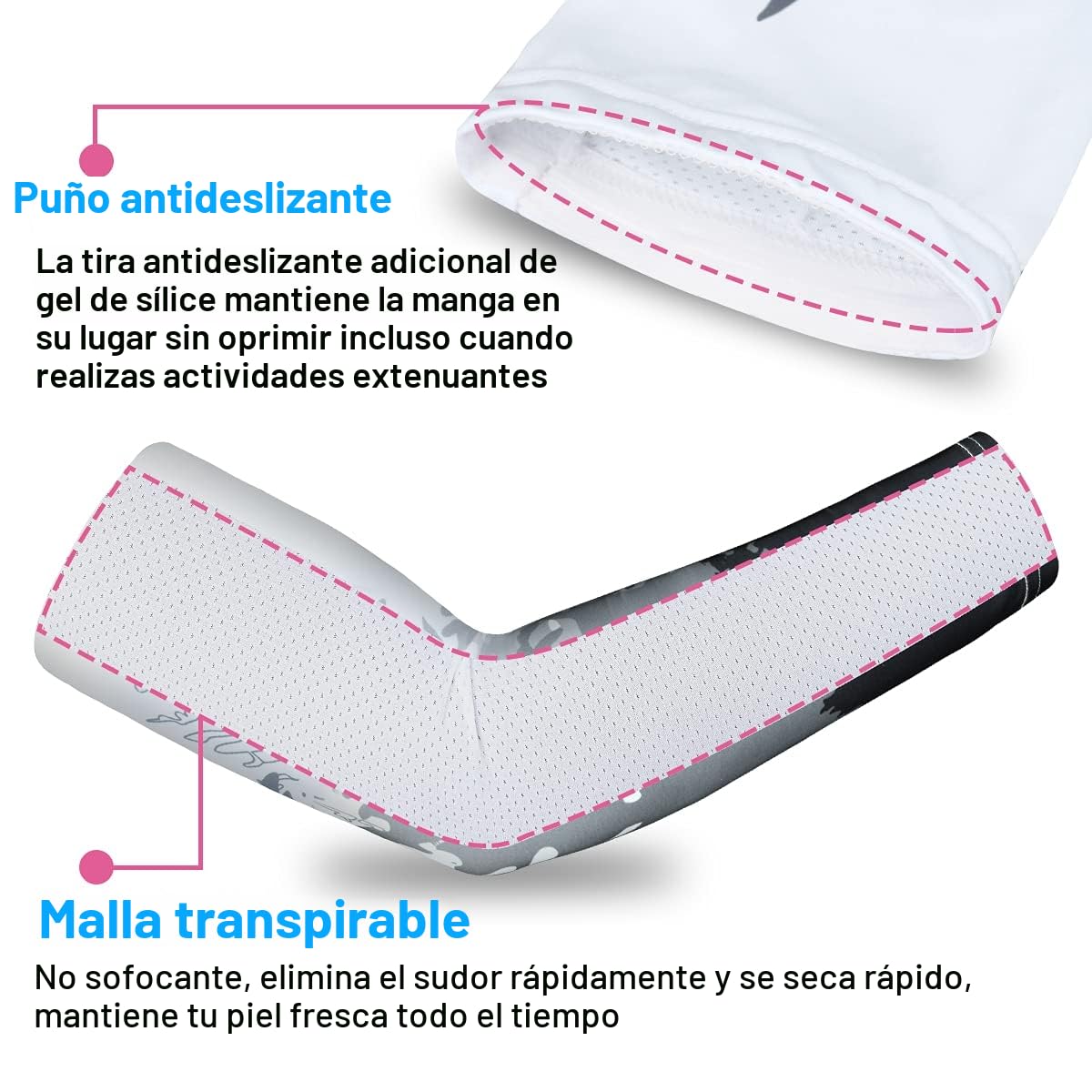 flintronic Manguitos de Enfriamiento para Brazos, Protección UV, Guantes Absorbentes para Conducir, Ciclismo