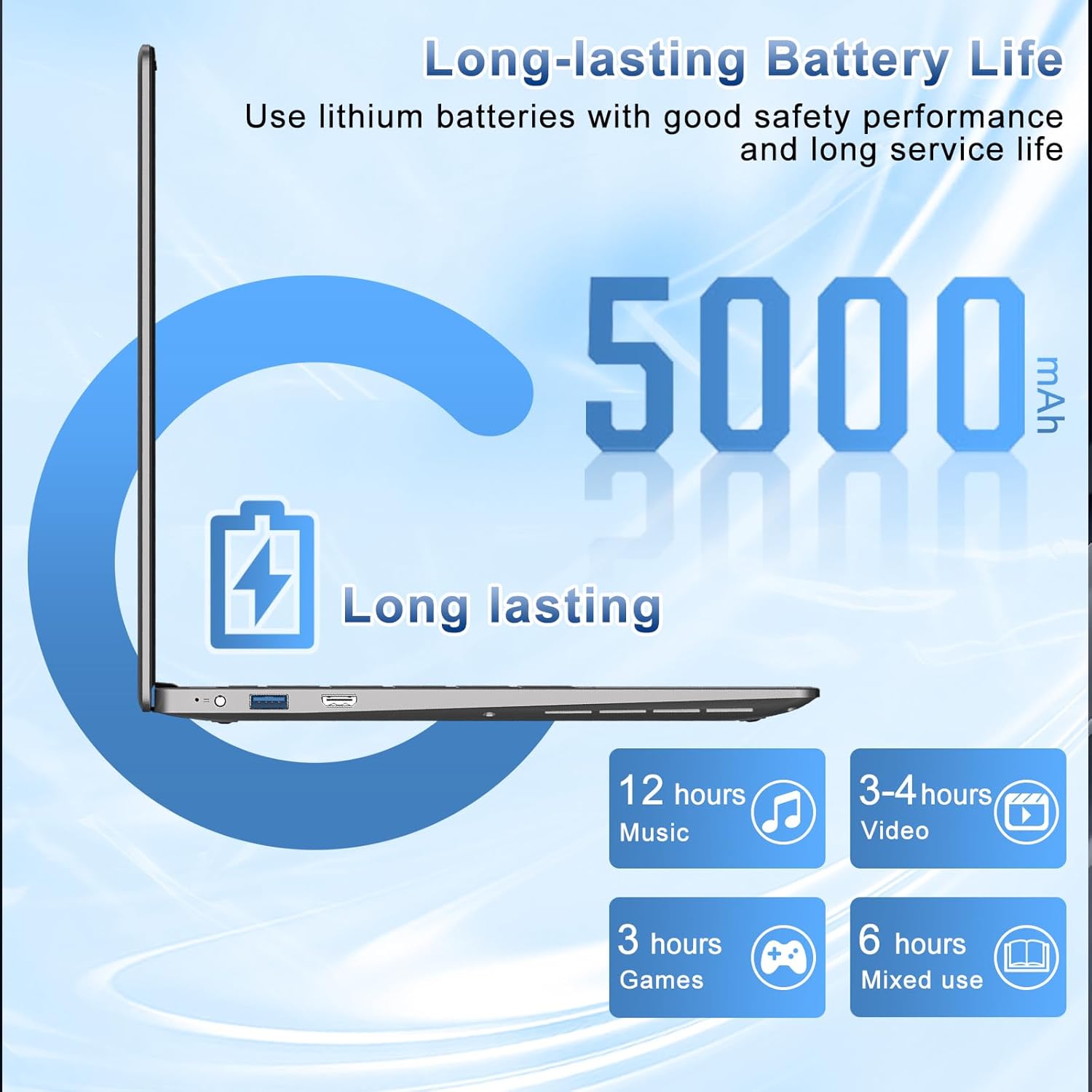 14 Inch Laptop Computer Win 11 8GB+256GB SSD Up to 1TB SSD Expand Laptops Celeron N4020 Up to 2.8Ghz 1080p FHD Dual WiFi BT4.2 with Webcam Screen Projection Function for Business Student- Gray