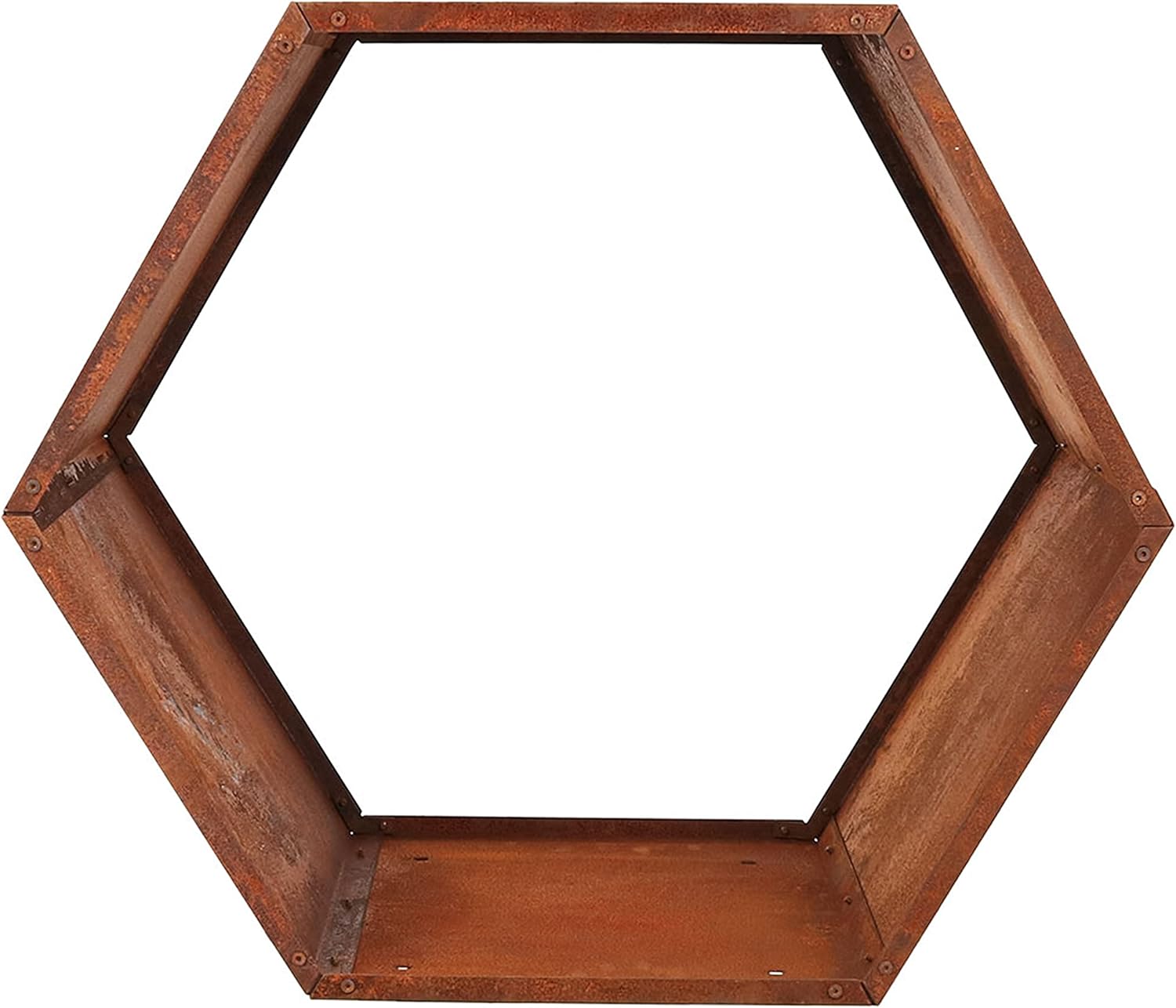 Sunnydaze Outdoor Firewood Rack - Rustic Fire Wood Holder - Sturdy Hexagon Log Holder - Steel Log Rack for Outdoor Firewood Storage