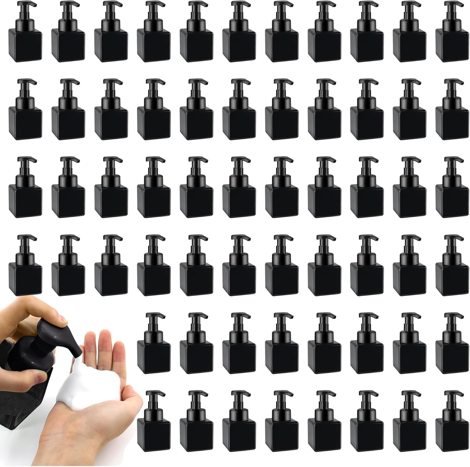 8.5 oz Foaming Soap Dispenser Plastic Foaming Pump Bottle, Refillable Dispenser with Plastic Pump, Empty Hand Bottles for Liquid Soap, Shampoo, Bathroom,Hotel,Restaurant (30, Brown)