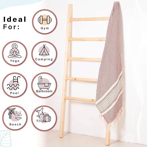 Miniatura 5 de Our m2 Toalla de playa turca de lujo de algodón turco de alta calidad, sin arena, de secado rápido, toallas de playa ligeras, multiusos, para pareo,